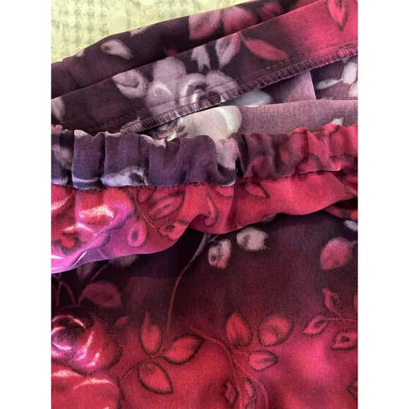 S. G. Sport Skirt Size Large Petite Elastic Waistband Back Pink Purple MIDI - Picture 8 of 12